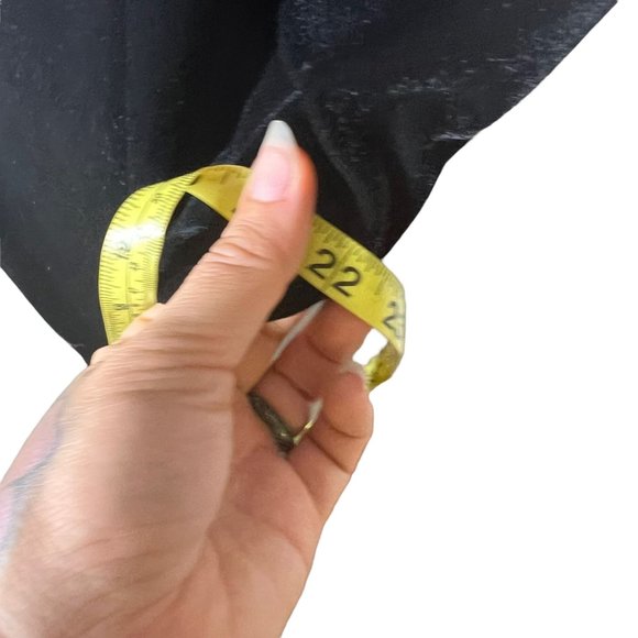 Vintage 90s Black Velvet Long Sleeve V Neck Full Length Dress Large - Picture 10 of 10